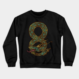 Guardian of the Norse Depths: Viking Monster Jormungandr the World Serpent Design Crewneck Sweatshirt